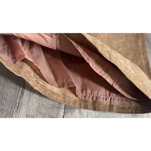 Bagatelle Leather Skirt Womens 8 Brown Suede‎ Pencil Zip Lined Retro Western 80s - Picture 5 of 9